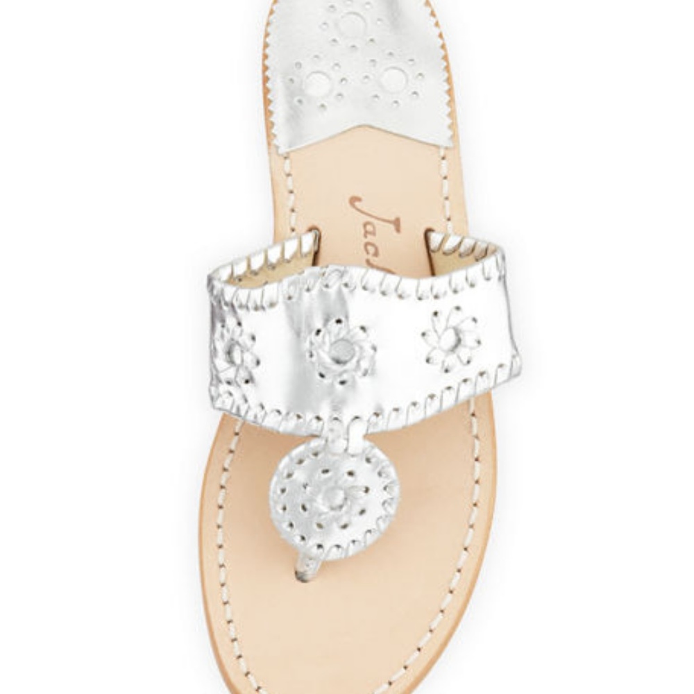 Jack Rogers Silver Sandals in 8
